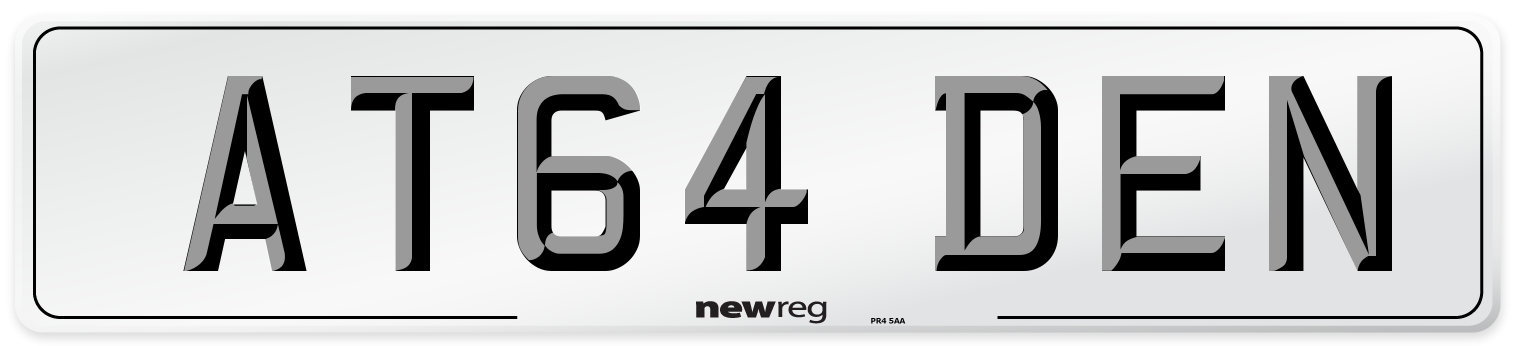 AT64 DEN Number Plate from New Reg